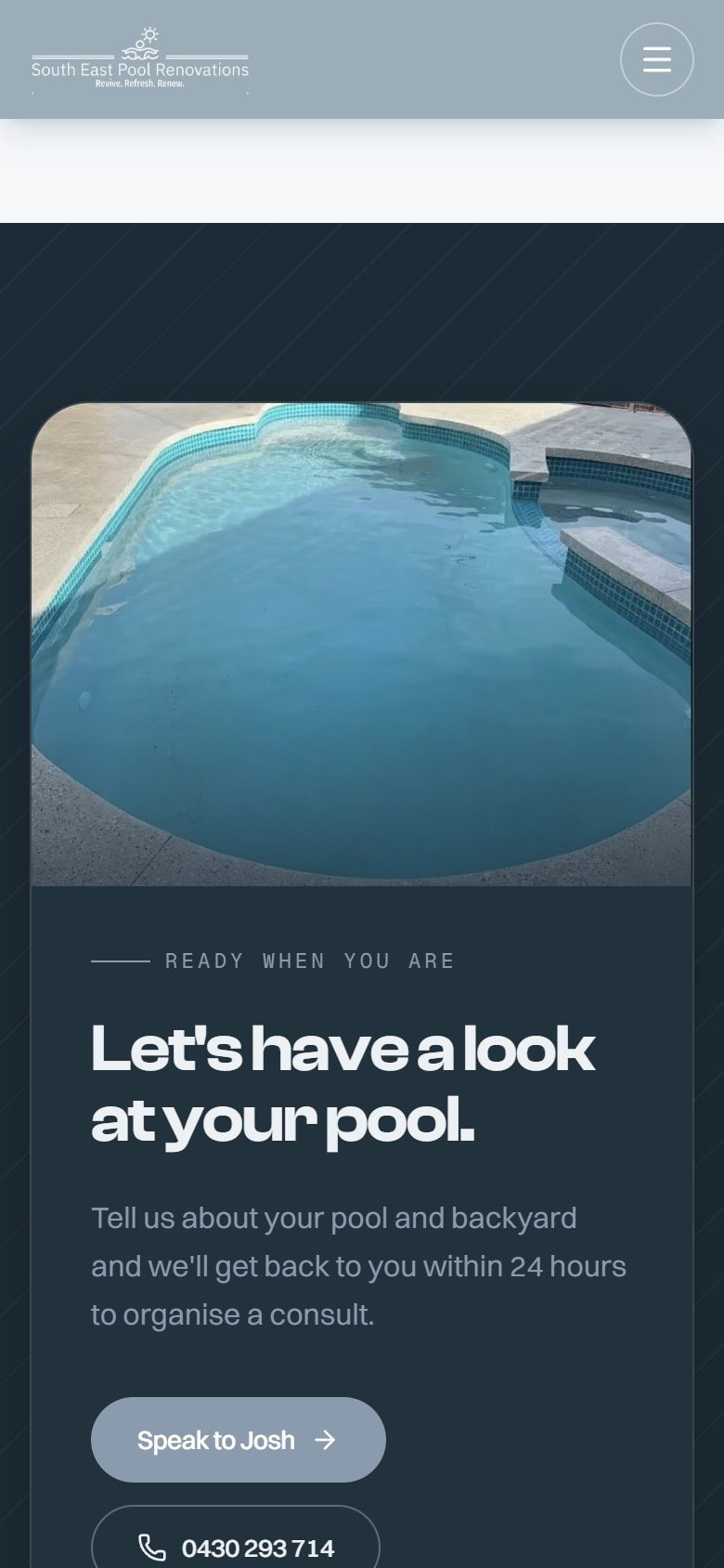 The site on a phone