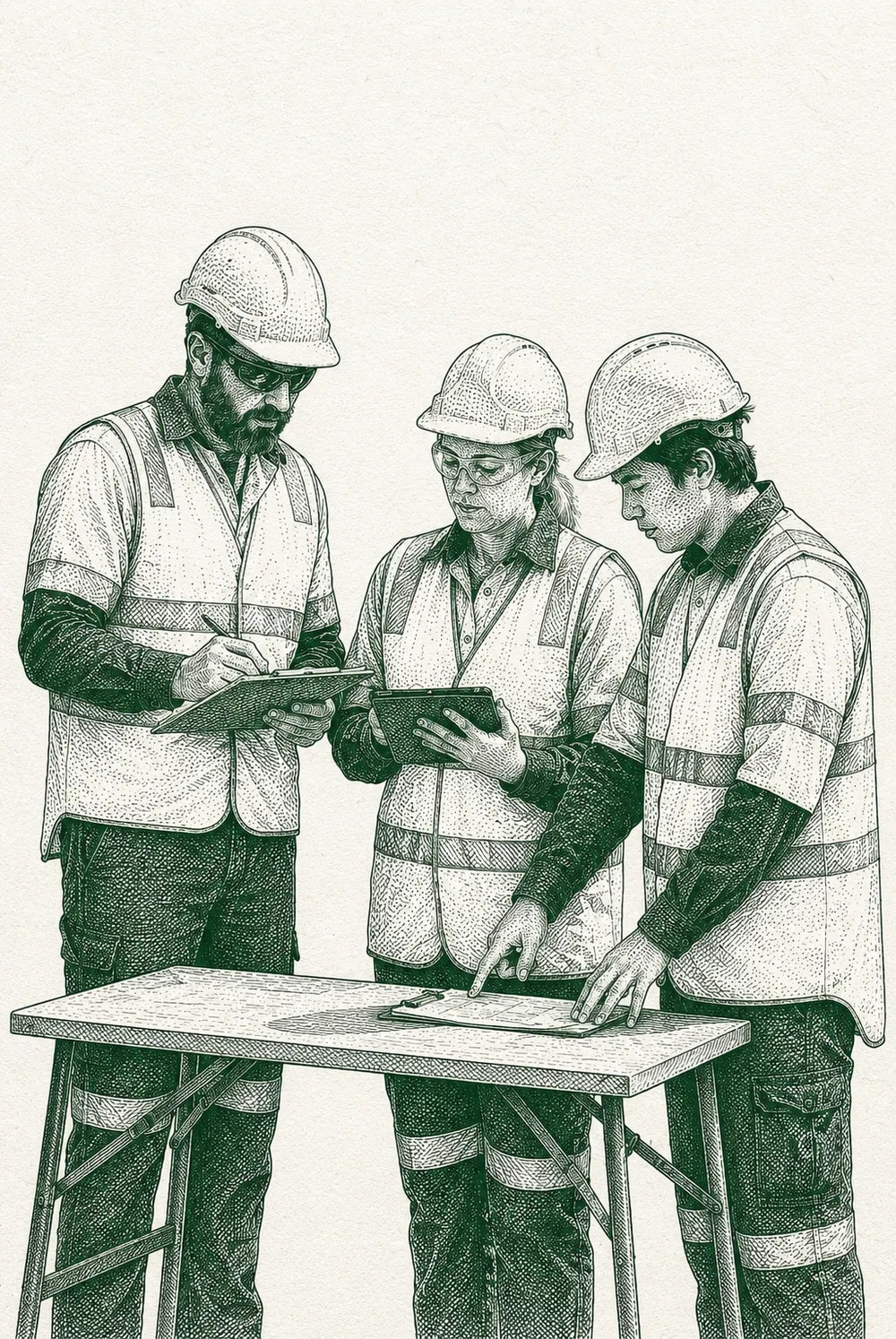 SiteSherpa illustration: mining workers on site
